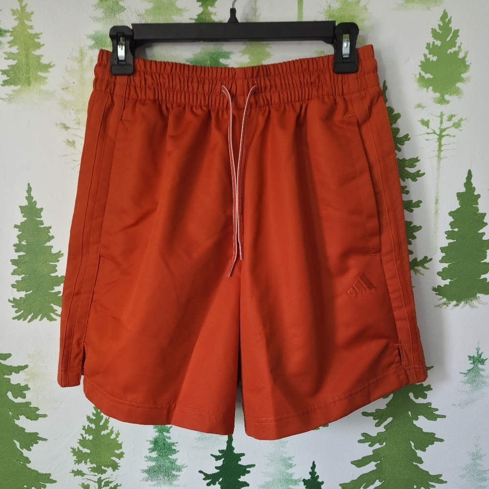 Adidas Orange Men’s Flat Front Athletic Shorts